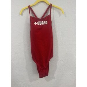 Blarix Life + Guard Swimsuit Swimwear One Piece Red White Women's 32 NWT SS3